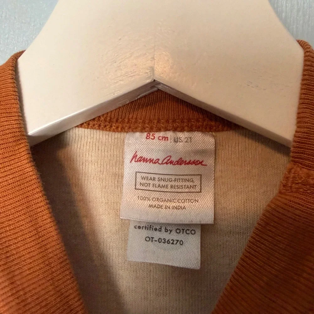 Hanna Andersson Kids Popcorn Organic Cotton Pajama Set Brown 2T 85cm FWH25